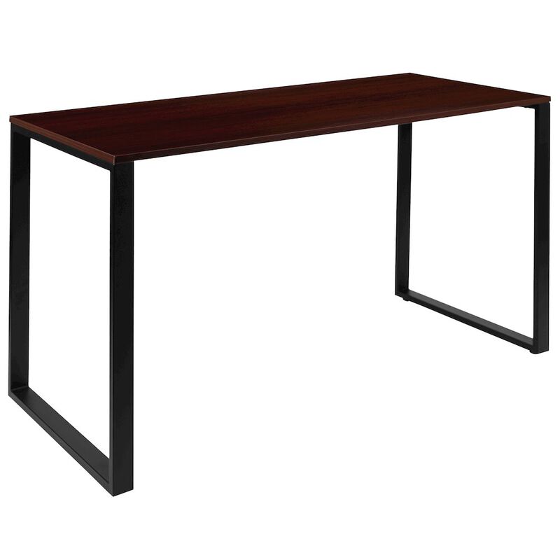 Flash Furniture Desk Industrial Computer Desk Sturdy Home Office Desk - 55" Length-Mahogany image number 0