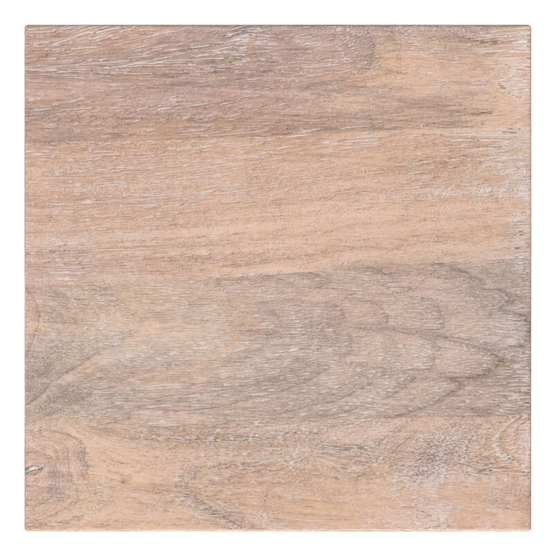 Sutton 14 inch Wide Solid Mango Contemporary Side Table in Cerused Natural