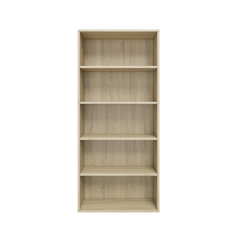 52.83 in. Tall Wood 5-Shelf Etagere Bookcase with Adjustable Shelves image number 0