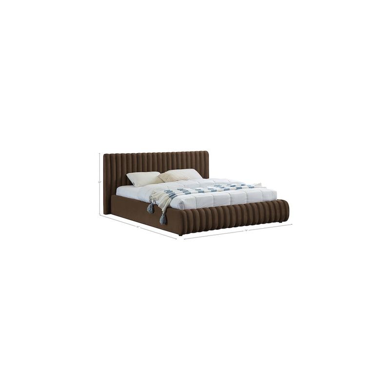 Meridian Furniture Nico Brown Velvet Queen Bed