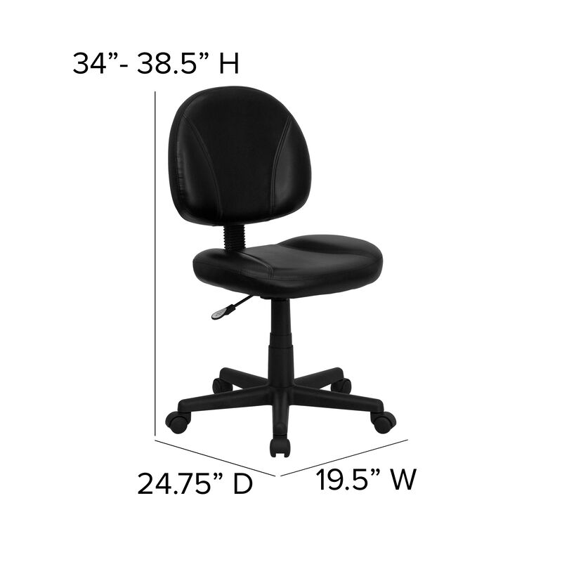 Ronald Mid-Back LeatherSoft Swivel Ergonomic Task Office Chair with Back Depth Adjustment image number 6