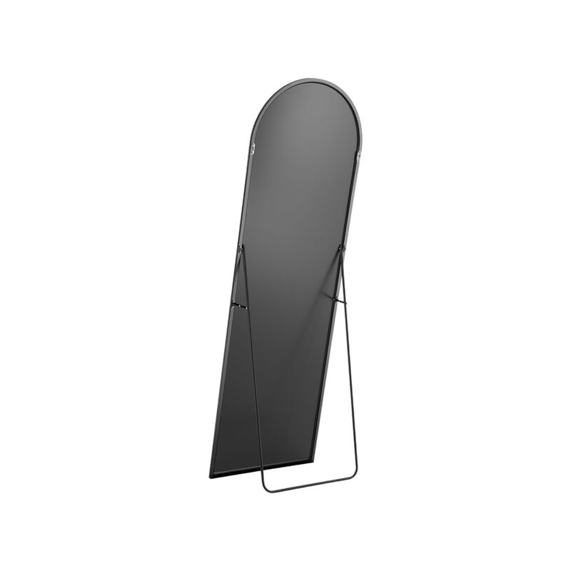 HomeRoots 63" Black Metal Arch Freestanding and Wall Mount Framed Full Length Mirror image number 2