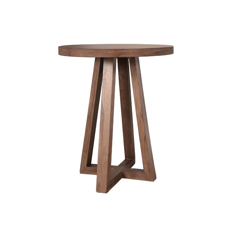 Mika Dining Pub Table, 30 Inch Round Top with Cross Base, Wheat Brown image number 2