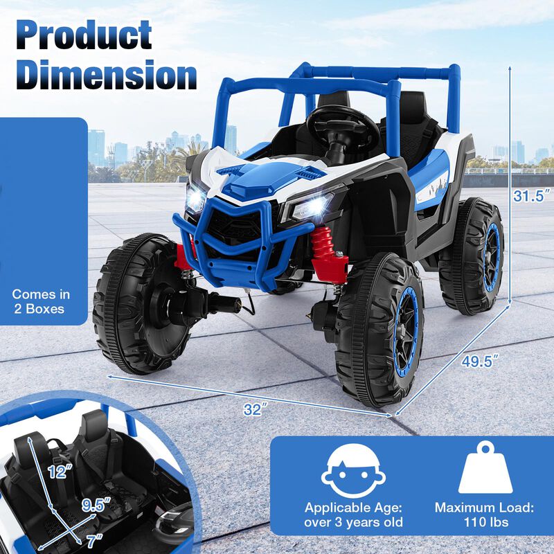 2 Seater Electric Ride On UTV for Kids with Remote Control for 3 Plus image number 2