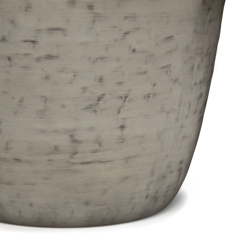 Garvy Industrial 20 inch Wide Metal Accent Side Table in Antique Silver, Fully Assembled