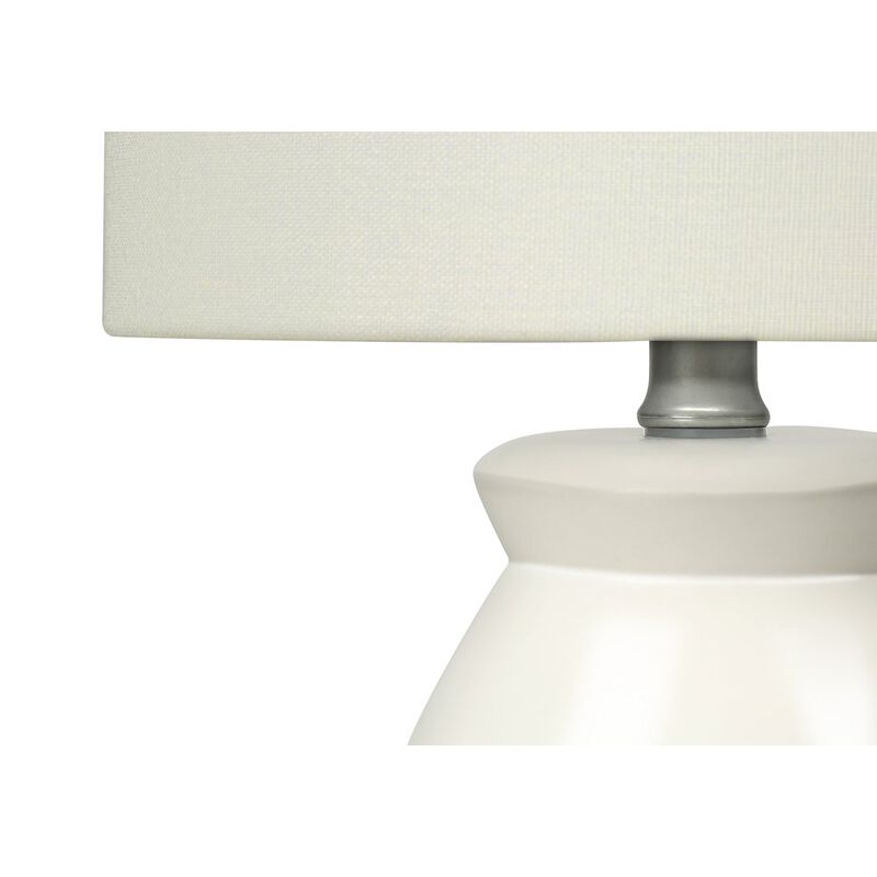 Lighting, 17"H, Table Lamp, Cream Ceramic, Ivory / Cream Shade, Modern