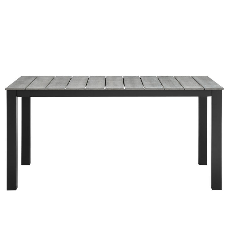 Modway - Maine 63" Outdoor Patio Dining Table Brown Gray