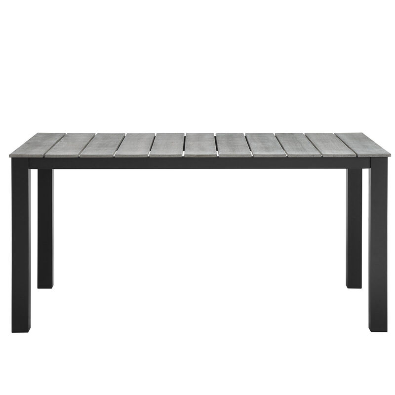 Modway - Maine 63" Outdoor Patio Dining Table Brown Gray image number 1