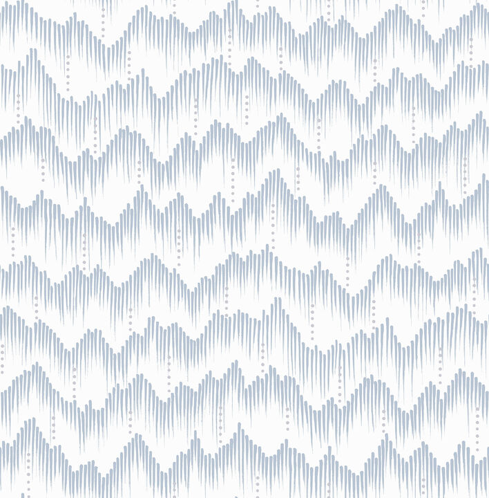 Holmby Light Blue Brushstroke Zigzag Wallpaper
