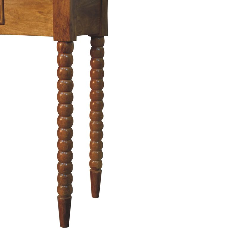Artisan Furniture Solid Wood Amber Oak Spindle Console Table, 1 Drawer, Brown image number 5