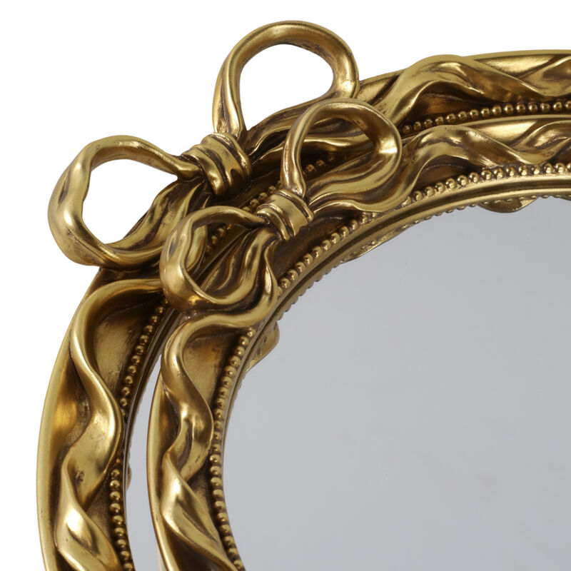 S/2 12/16" Coquette Bow Trays, Gold image number 4