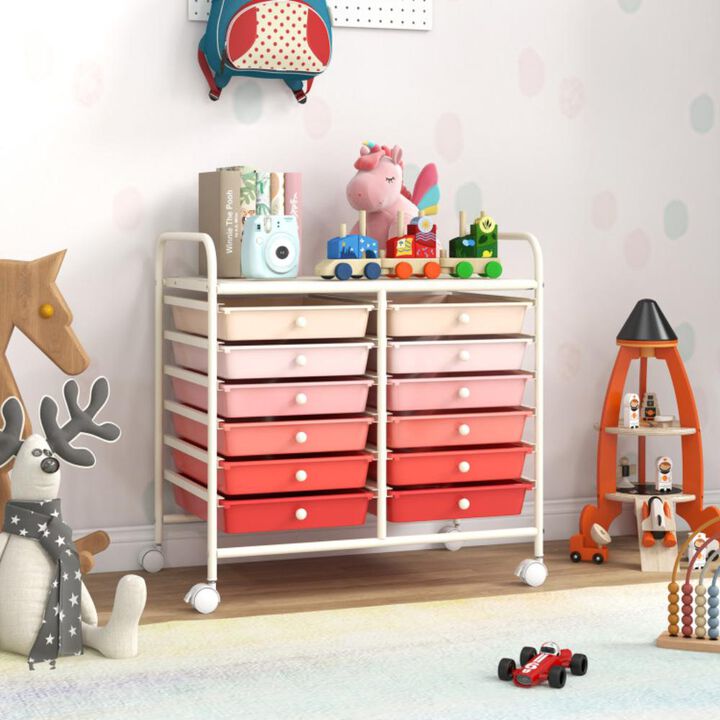 Hivvago 12 Drawers Rolling Storage Cart for Home and Office