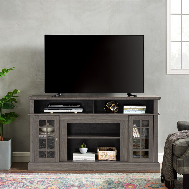 GOODSILO Classic TV Media Stand with Open and Closed Storage for 65-Inch TVs Modern Entertainment Console with Adjustable Shelves image number 1