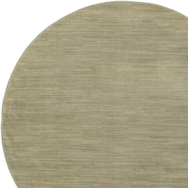 HomeRoots 6' Green And Beige Round Abstract Indoor Outdoor Area Rug image number 2