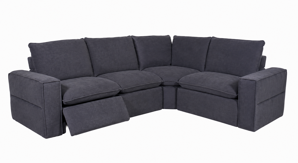 Warner Power Motion 4pc Sectional in Zinc