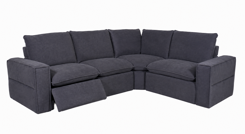 Warner Power Motion 4pc Sectional in Zinc image number 1