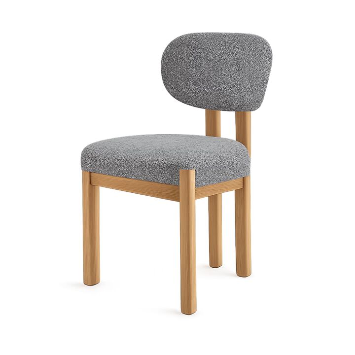 GOODSILO Mid-Century Modern Upholstered Wooden Dining Chairs Set of 2, Sturdy Space-Saving Seating for Kitchen and Dining Room Small Spaces