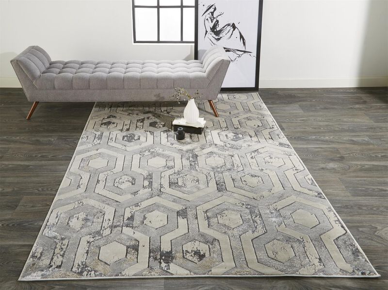 Micah 3046F Gray/Taupe/Silver 9'2" X 12' Rug