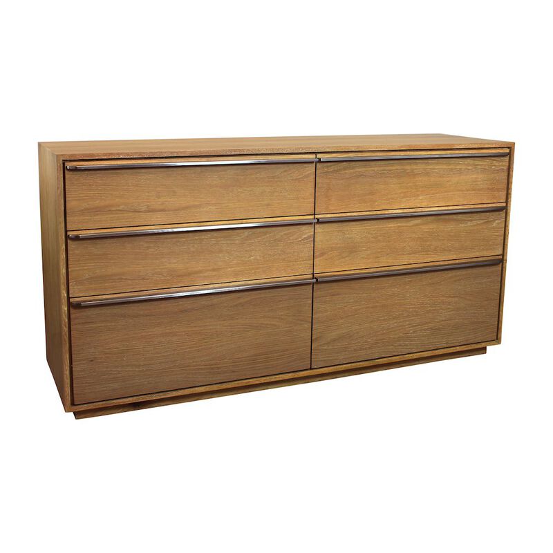 Sarasota 6 Drawer Large Dresser in Natural Oak