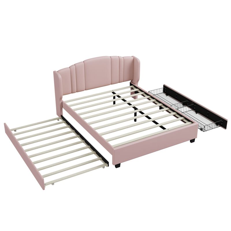 Dolf Queen Linen Upholstered Platform Bed Frame image number 4
