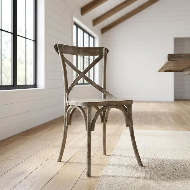 Solid Wood Dining Side Chair with Cushioned Seat for Dining Room, White image number 4
