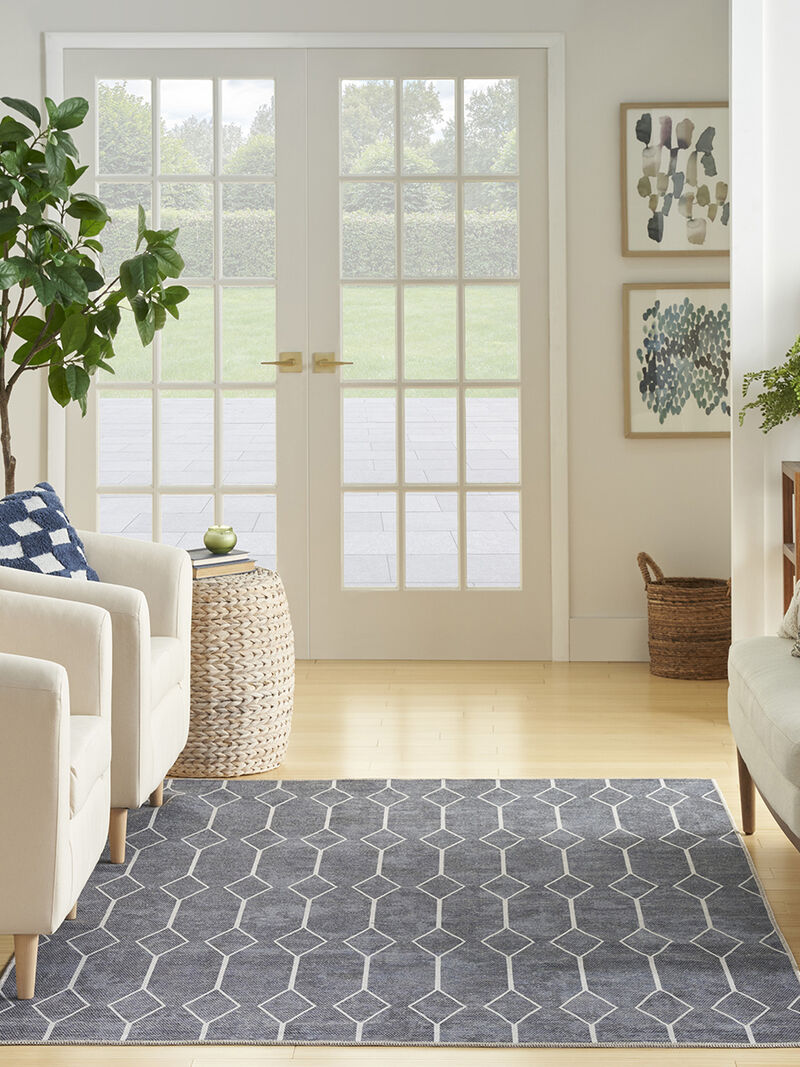 Machine Washable Series 1 SR107 Navy 4' x 6' Rug