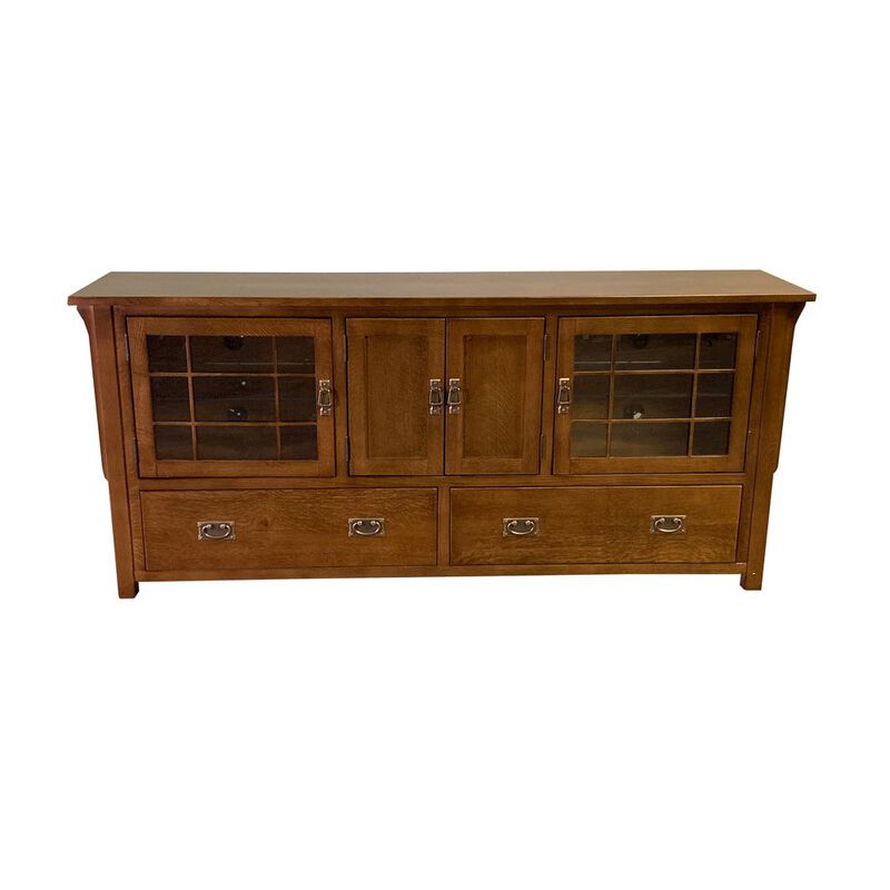 Crafters and Weavers Mission Quarter Sawn Oak 72 Tv Stand - Walnut