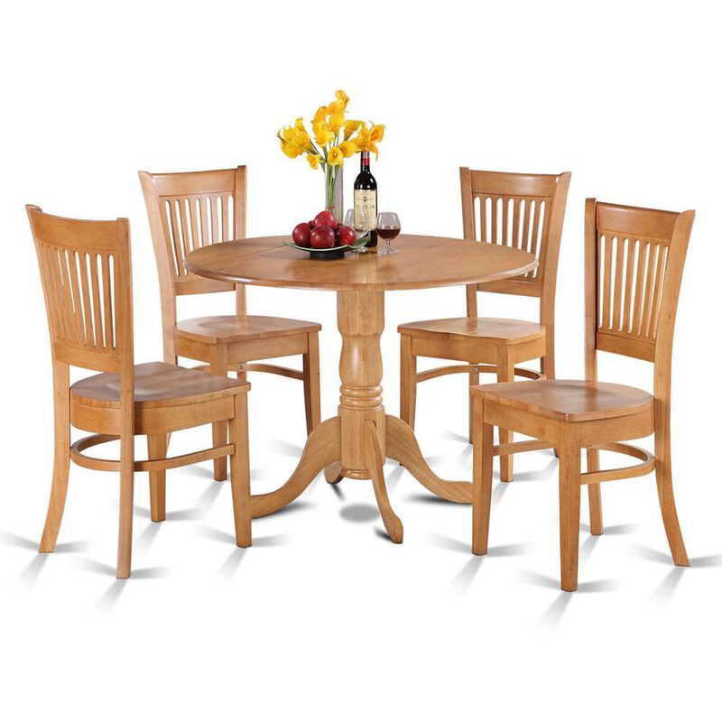 5 Pc Kitchen nook Dining set-round Table and 4 dinette Chairs Chairs