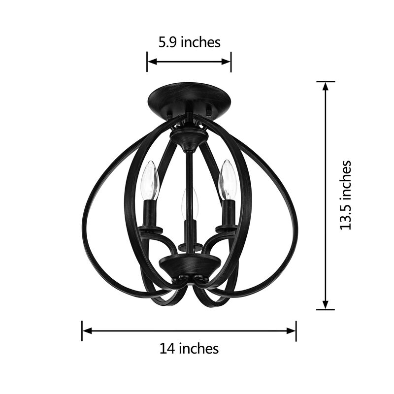 Romy 3-light Contemporary Flush Mount Chandelier image number 3