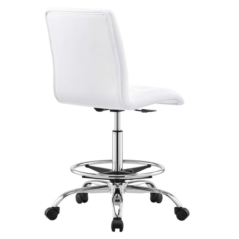 Prim Armless Vegan Leather Drafting Chair image number 3