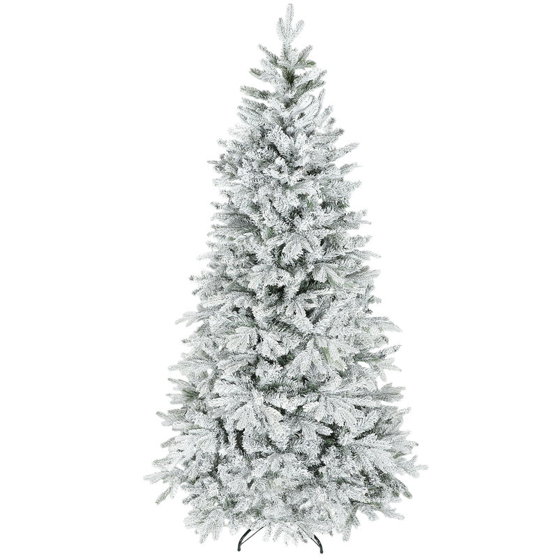 BreeBe 7.5 ft Artificial Frosted Christmas Tree with Hinged Branches image number 0