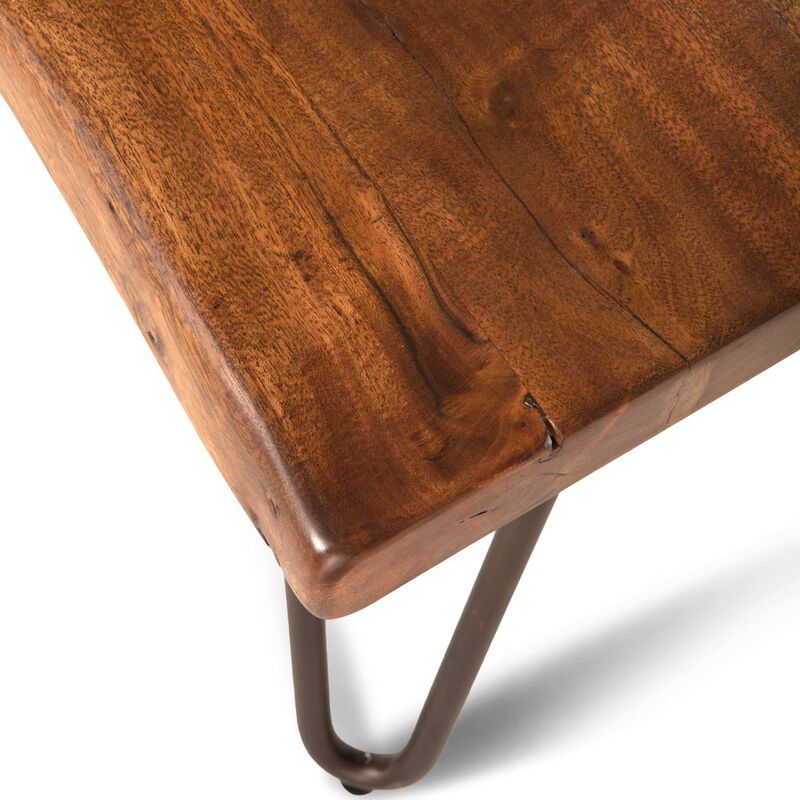 World Interiors Grandby Acacia Wood Live Edge Coffee Table in Walnut Finish image number 5