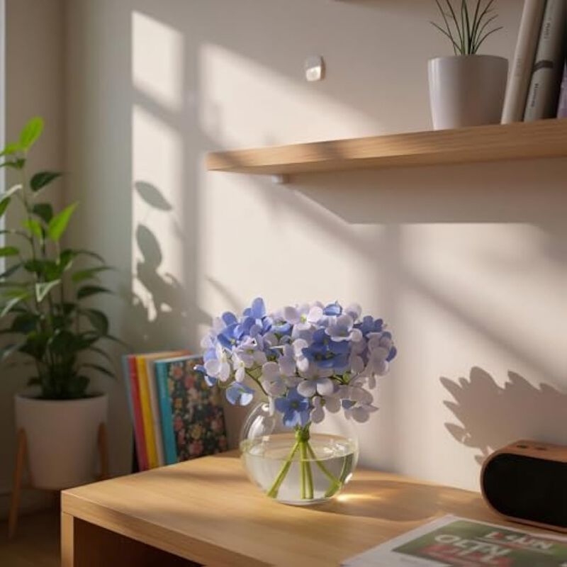 2 Piece Artificial Hydrangea Flowers Real Touch Vase Filler image number 3