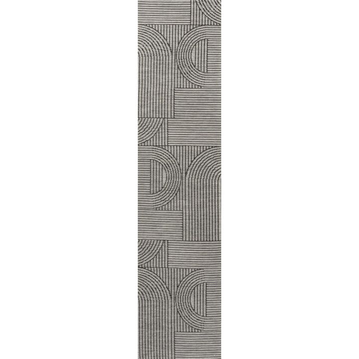 Zephyr Mid-Century Modern Arch Stripe Reversible Machine-Washable Indoor/Outdoor Area Rug