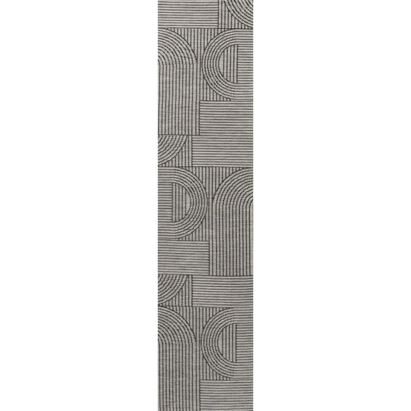 Zephyr Mid-Century Modern Arch Stripe Reversible Machine-Washable Indoor/Outdoor Area Rug