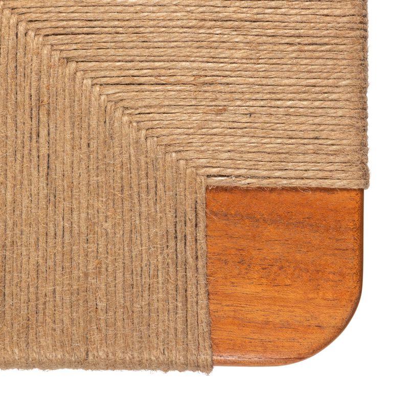 Acacia Wood and Jute Bench, Natural image number 6