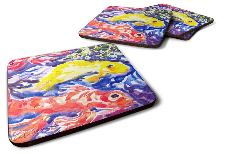 Caroline's Treasures 6116FC Fish-Koi in the Pond Foam Coasters (Set of 4), 3.5 H x 3.5 W, Multicolor image number 0