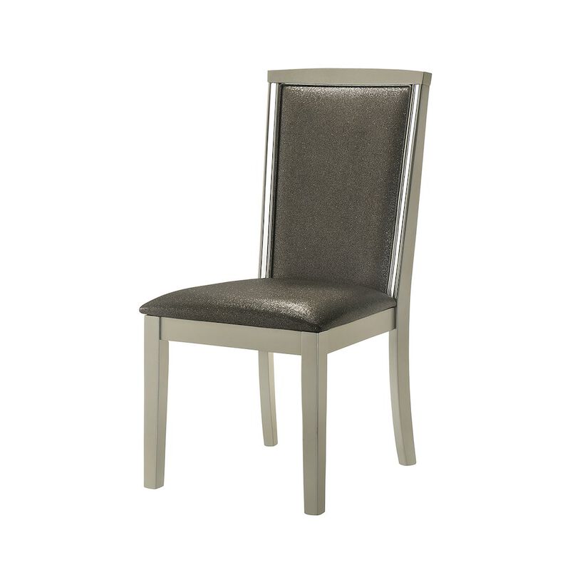 New Classic Furniture Lumina Wood Dining Chair in Silver (Set of 2)