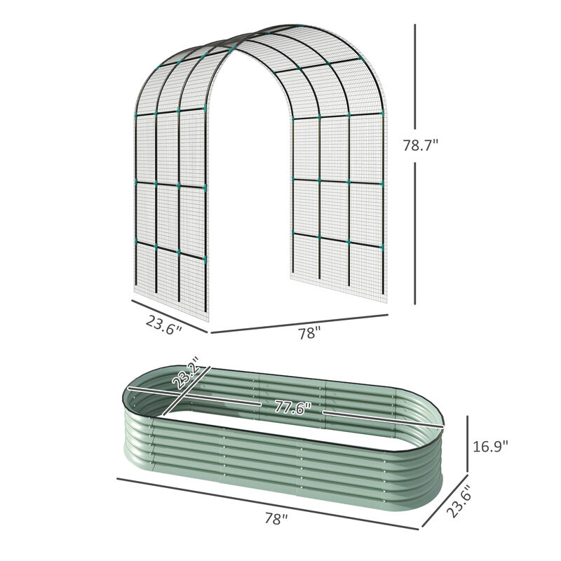 Hivvago Climbing Plant Raised Planter with Arch Trellis image number 2