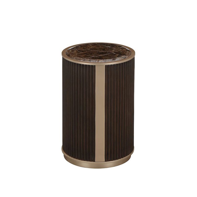 Michael Amini West Kensington Chairside Table - Medium Espresso image number 0