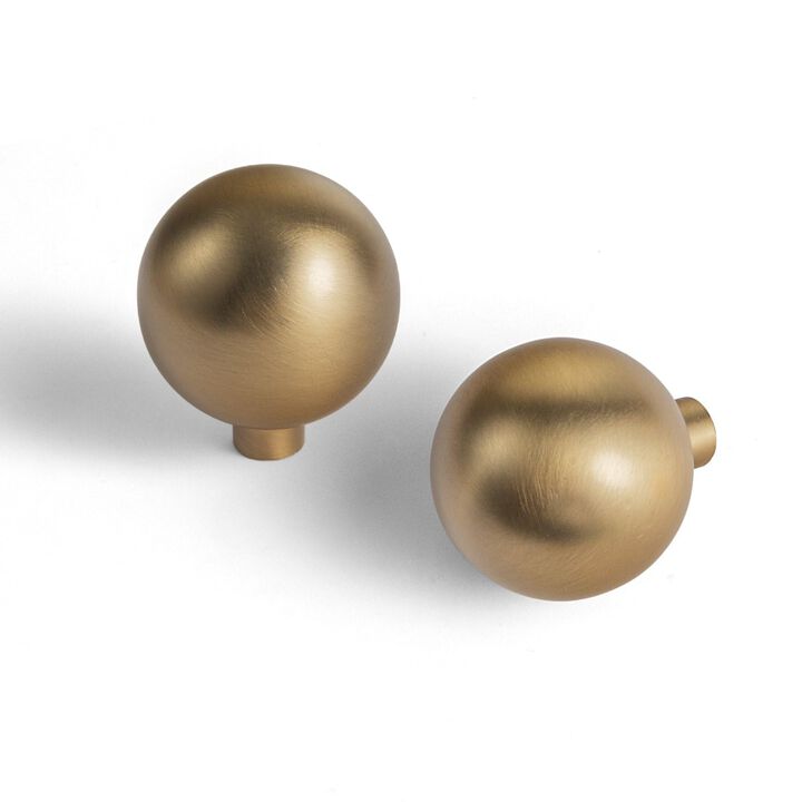 Goo-Ki Champagne Bronze Cabinet Knobs with 12''Dia,Modern Zinc Alloy Cabinet Drawer Konbs for Dresser,Wardrobe,Cupboard, 6 Pack