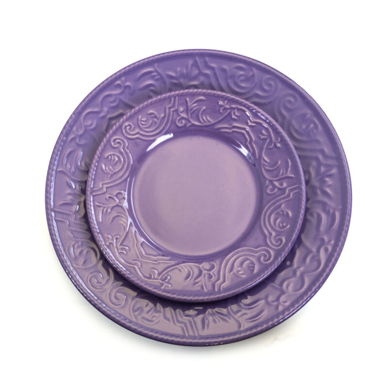 Elama Lilac Fields 16-Piece Dinnerware Set