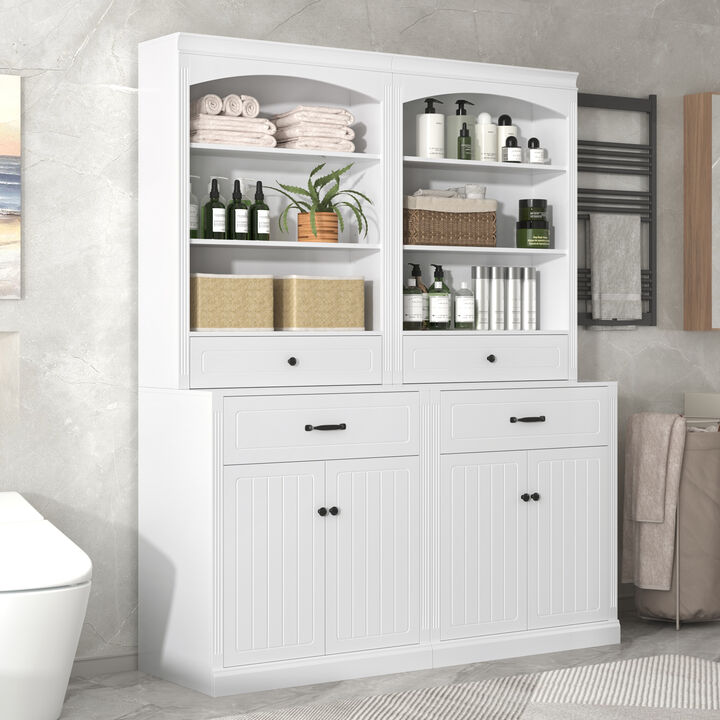 Merax Bathroom Storage Cabinet with Four Doors