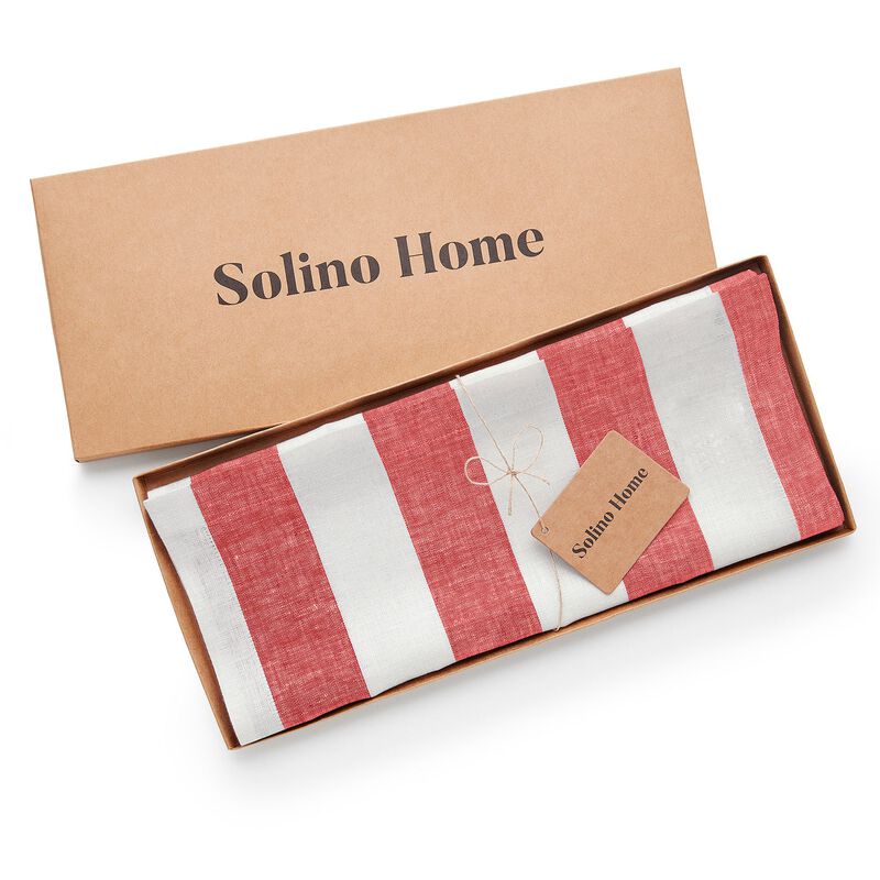 Solino Home 100% Pure Linen Table Runner - Cabana Stripe