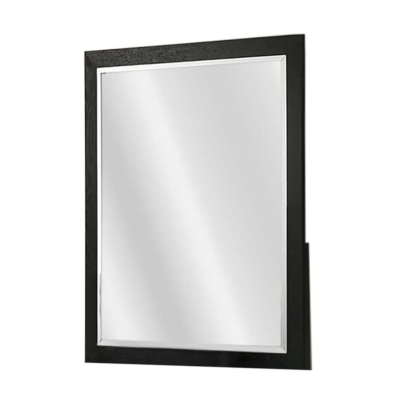 Portrait Dresser Mirror, Black, Rubberwood, 36x40 Wide Frame Profile image number 1