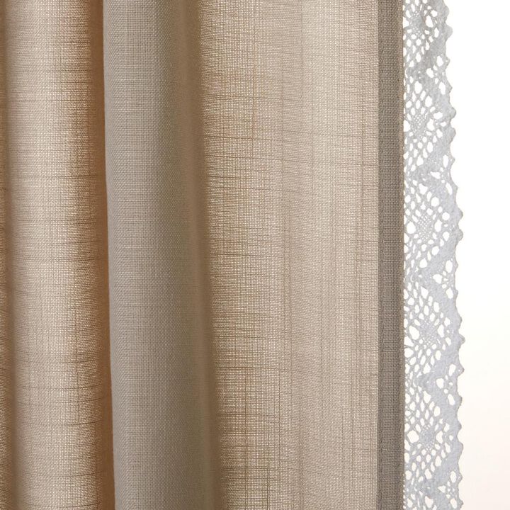 SKL Home By Saturday Knight Ltd Catherine Crochet Window Curtain Panel Pair - 2-Pack - 104X84", Tan