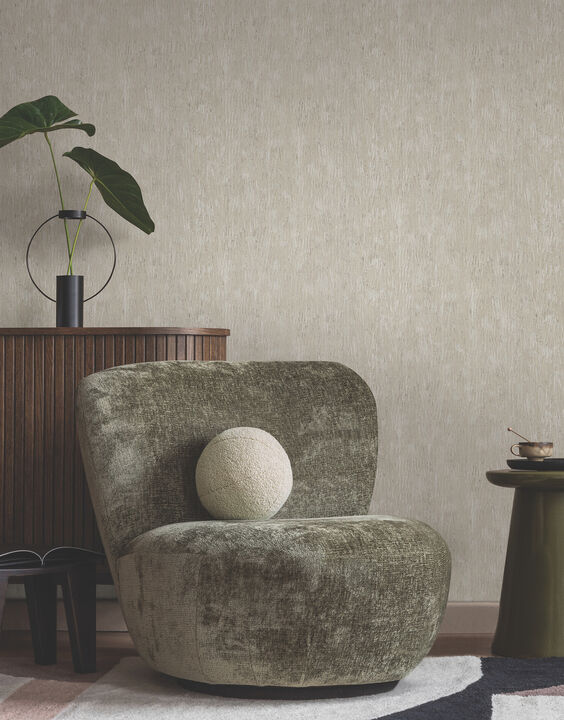 Gilded Plume Warm Grey Wallpaper