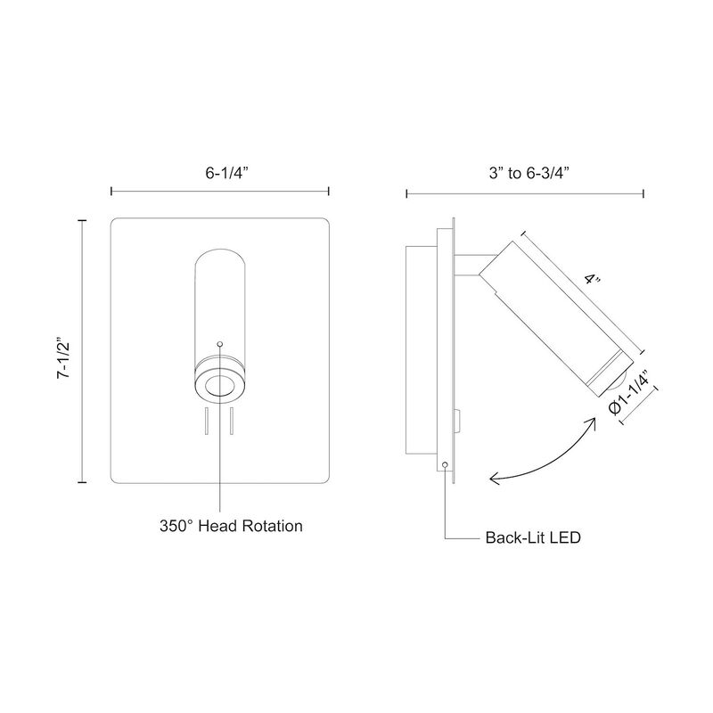 Dorchester 6-in Black LED Wall Sconce image number 5