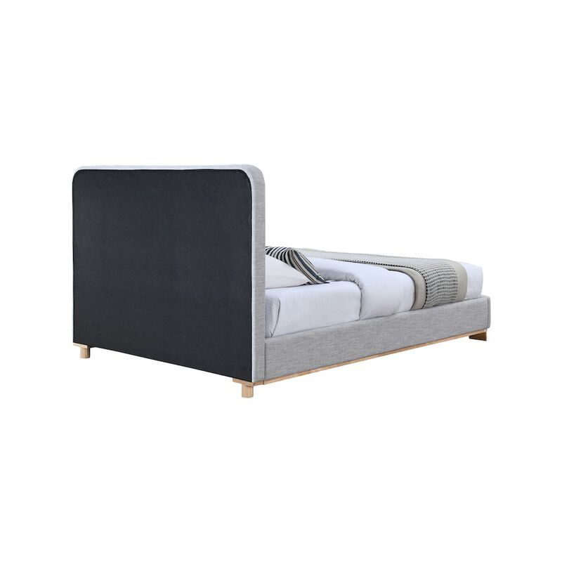 Meridian Furniture Nolita Grey Linen Textured Fabric King Bed