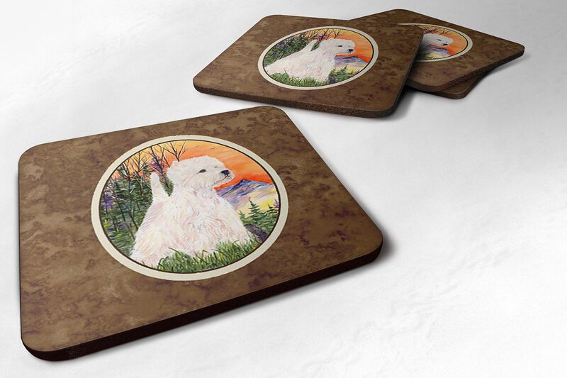 Caroline's Treasures SS1013FC Westie Foam Coasters (Set of 4), 3.5 H x 3.5 W, Multicolor image number 0